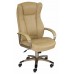 Кресло руководителя Бюрократ CH-879 бежевый искусственная кожа (пластик золото)
