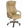 Кресло руководителя Бюрократ CH-879 бежевый искусственная кожа (пластик золото)