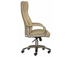 Кресло руководителя Бюрократ CH-879 бежевый искусственная кожа (пластик золото)-foto2