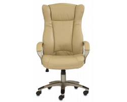 Кресло руководителя Бюрократ CH-879 бежевый искусственная кожа (пластик золото)-foto3