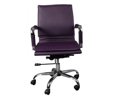 Кресло руководителя Бюрократ CH-993-Low низкая спинка фиолетовый искусственная кожа крестовина хром