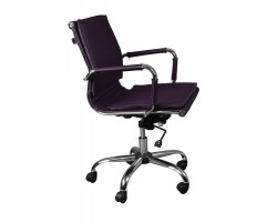 Кресло руководителя Бюрократ CH-993-Low низкая спинка фиолетовый искусственная кожа крестовина хром-foto3