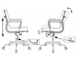 Кресло руководителя Бюрократ CH-996-Low низкая спинка коричневый сетка крестовина алюминий-foto6