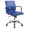 Кресло руководителя Бюрократ CH-993-Low синий эко.кожа низк.спин. крестовина металл хром