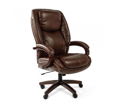 Кресло для руководителя CHAIRMAN 408, коричневая кожа
