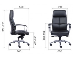 Кресло руководителя Everprof Madrid Кожа Черный-foto5