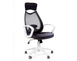 Кресло для руководителя CHAIRMAN CH 840 white черное
