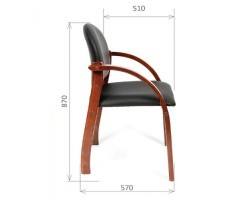 Кресло для посетителя CHAIRMAN 659 черное,  экокожа-foto3