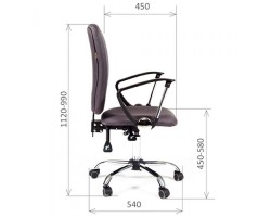 Кресло для персонала CHAIRMAN CH 9801 хром черное-foto3