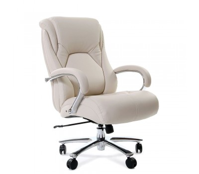Кресло для руководителя CHAIRMAN 402, белая натуральная кожа