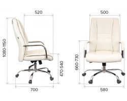 Кресло руководителя Everprof Kent TM Экокожа Кремовый-foto4