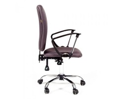 Кресло для персонала CHAIRMAN CH 9801 хром серое-foto3