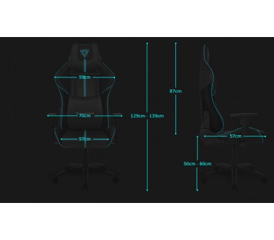 Кресло компьютерное игровое ThunderX3 BC5 Black-Cyan AIR