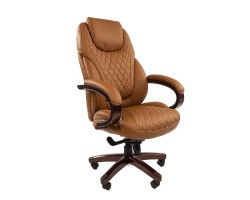 Кресло руководителя Chairman 406 бежевое, экопремиум