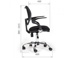 Кресло для персонала CHAIRMAN CH 450 хром черное-foto3