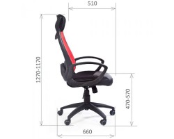 Кресло руководителя CHAIRMAN CH 840 black красное-foto2