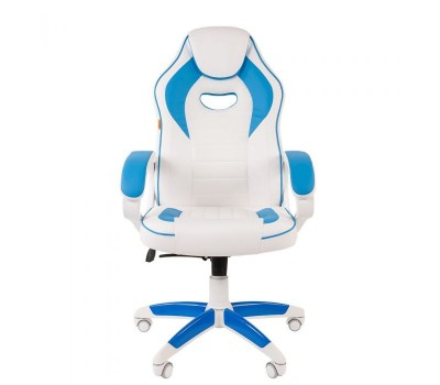 Кресло CHAIRMAN Game 16 white голубое