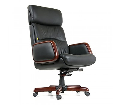 Кресло для руководителя CHAIRMAN CH 417, черная кожа
