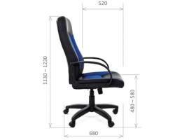 Кресло руководителя CHAIRMAN 429 экокожа, ткань, синее-foto3