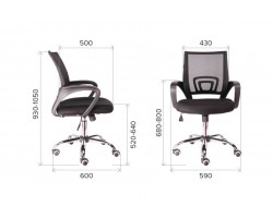 Кресло для персонала Everprof EP 696 сетка серый-foto4