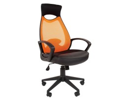 Кресло руководителя CHAIRMAN CH 840 black оранжевое