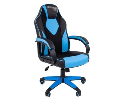Кресло CHAIRMAN Game 17 черно/голубое