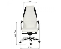 Кресло кожаное CHAIRMAN Basic серое-foto3