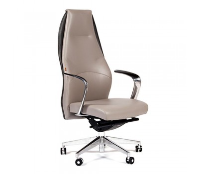 Кресло кожаное CHAIRMAN Basic серое