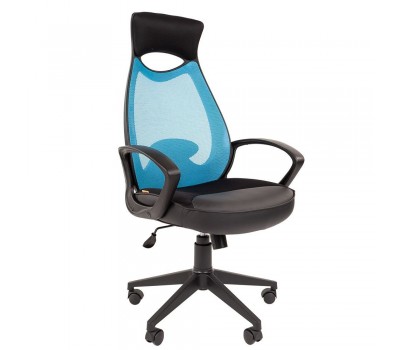 Кресло руководителяCHAIRMAN CH 840 black голубое Кресло руководителяCHAIRMAN CH 840 black голубое