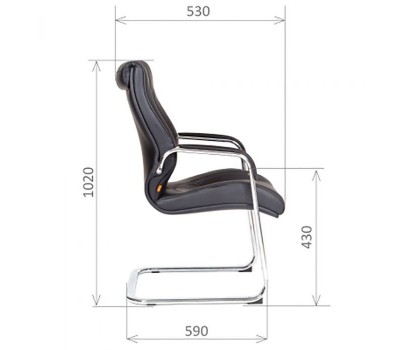 Кресло для посетителя CHAIRMAN Fuga V Эко черное