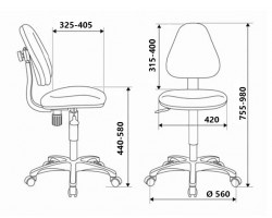 Кресло детское Бюрократ KD-4 оранжевый TW-96-1 крестовина пластик-foto5