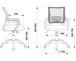 Кресло Бюрократ CH-W695N оранжевый TW-38-3 TW-96-1 сетка/ткань крестовина пластик пластик белый-foto5