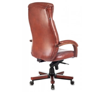 Кресло руководителя Бюрократ T-9922WALNUT светло-коричневый Leather Eichel кожа крестовина металл/дерево
