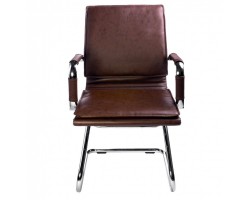 Кресло Бюрократ Ch-993-Low-V коричневый эко.кожа низк.спин. полозья металл хром-foto2