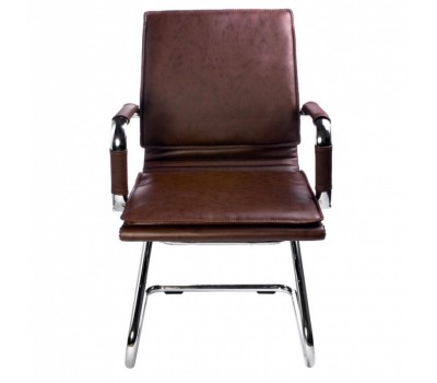 Кресло Бюрократ Ch-993-Low-V коричневый эко.кожа низк.спин. полозья металл хром