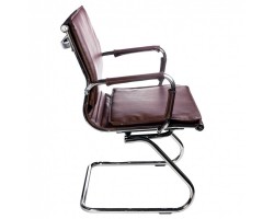 Кресло Бюрократ Ch-993-Low-V коричневый эко.кожа низк.спин. полозья металл хром-foto3