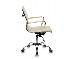 Кресло руководителя Бюрократ CH-883-LOW слоновая кость эко.кожа низк.спин. крестовина металл хром-foto3
