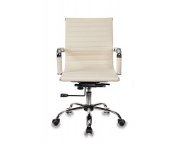 Кресло руководителя Бюрократ CH-883-LOW слоновая кость эко.кожа низк.спин. крестовина металл хром-foto2