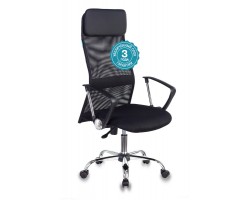 Кресло руководителя Бюрократ KB-6N черный TW-01 TW-11 сетка/ткань с подголов. крестовина металл хром-foto5
