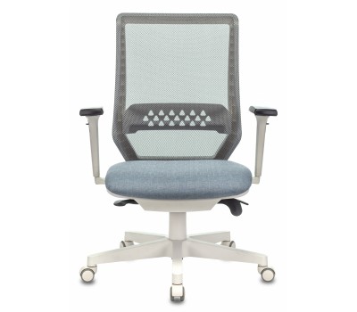 Кресло руководителя Бюрократ EXPERT серый сиденье голубой 38-405 сетка/ткань с подголов. крестовина пластик пластик белый