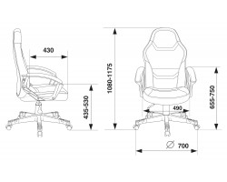 Кресло игровое Zombie 10 черный/белый текстиль/эко.кожа крестовина пластик-foto8