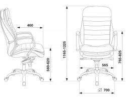 Кресло руководителя Бюрократ T-9950 рыжий Leather Ontano кожа крестовина металл хром-foto6