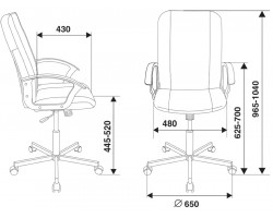 Кресло Бюрократ CH-551 черный Leather Black эко.кожа крестовина металл черный-foto6