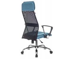 Кресло руководителя Бюрократ KB-6N черный TW-01 сиденье синий 38-415 сетка/ткань с подголов. крестовина металл хром-foto4