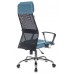 Кресло руководителя Бюрократ KB-6N черный TW-01 сиденье синий 38-415 сетка/ткань с подголов. крестовина металл хром