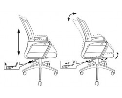 Кресло Бюрократ MC-201 черный TW-01 TW-11 сетка/ткань крестовина пластик-foto5