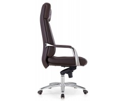 Кресло руководителя Бюрократ _DAO коричневый кожа крестовина алюминий-foto3