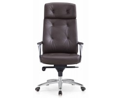 Кресло руководителя Бюрократ _DAO коричневый кожа крестовина алюминий-foto2