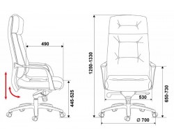 Кресло руководителя Бюрократ _DAO коричневый кожа крестовина алюминий-foto5
