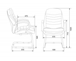 Кресло Бюрократ T-9950AV черный эко.кожа полозья металл хром-foto6